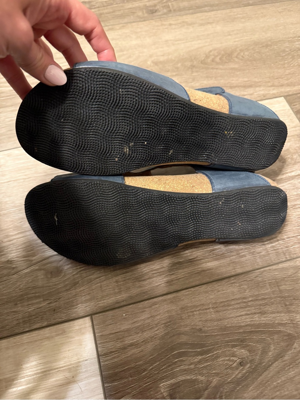 Taos Footwear Blue Leather Open-Side Slingback Sandals - Picture 6 of 8